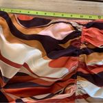 Acoa Orange & Brown Swirl Pattern Mini Skirt With Scrunch Side Slit S Photo 2