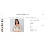 Cotton Candy LA NWT  Lace Wrap Top S Womens Vanilla Sheer Tie Front Bell Sleeves Photo 10