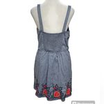 Mi Ami Blue Denim Sleeveless Mini Dress with Embroidered Detail Size Large Photo 3