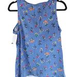 Lands' End Chlorine Resist High Neck UPF 50 Modest Tankini Top Blue Checker 4 Photo 1