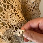 Joseph A Vintage Crochet knit top Tan flutter sleeve Fall Boho Western blouse Sweater Photo 9