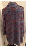 CAbi  Blue Floral Print Long Sleeve Collared V Neck Tunic Dress Size M Photo 2