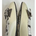 Gucci Yva Ivory Leather Snakeskin bow embellished GG Ballerina flats EU 36.5 Photo 13