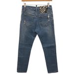Maurizio Massimino Jeans Blue Distressed Denim Zebra Patch Button Fly EU 42 US 6 Photo 2