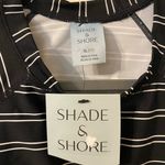 Shade & Shore NWT  Black Striped Cropped Long Sleeve Swim Top Size XL 16 Photo 1