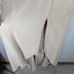 Azazie NEW  Vika Champagne Bridesmaids Dress Size A12 Beige Chiffon High Low Slit Photo 3