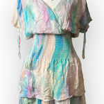 Parker  Revolve Pastel Swirl Watercolor Smocked boho Silk NWT Dress Size‎ S Photo 0