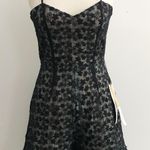 Lace Embroidered Ruffle Open Back Tie Romper Blue Photo 1