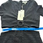 Likely NWT Eila Dress Black Textured Cutout Ring Deep V Midi A-Line Cocktail 6 Photo 14