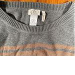LOGO By Lori Goldstein LOGO Lori Goldstein Striped Knit Sweater Casual Pullover Top Blue Brown Size M Photo 5