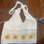 Hollister Halter Top Crochet  White Photo 0