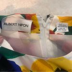 Albert Nipon Dress Silk Multicolor Bright Floral Short Sleeve Size 4 Pockets Pink Photo 8