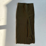 ZARA Women's  Olive Green Asymmetrical Ribbed Knit Midi Skirt S Photo 4