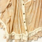 Free People  Perfect Day Gathered Crop Ruffle Top Neutral Combo Size XS Photo 2
