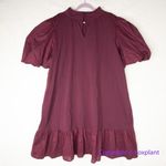 Eloquii New!   Maroon Dress‎ puff sleeve flounce hem size 28 Photo 7