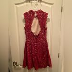 Alya Red Fit and Flare Lace Dress Photo 1