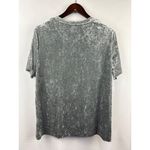 Falls Creek Women’s 1X Silver Velvet Short Sleeve Shirt with Breast Pocket Photo 2