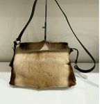 Diane Gail South African Springbok Fur with Leather Trim Crossbody Messenger Bag Brown Photo 3