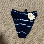 Becca NWT  Tie Dye Blue French Cut High Waisted Bikini Bottoms- Size Medium Photo 2