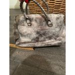 Aimee Kestenberg  Soho Gunmetal Metallic Nubuck Leather Satchel Shoulder Bag Photo 5