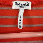 Splendid  Vibrant Red and Gray Striped Top Photo 2