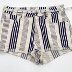 Roxy Stripy Eighty Denim Striped Shorts White/Blue Size 27 Photo 2