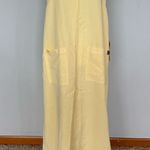 Vintage NWT light yellow chore maxi dress | large | Pockets Photo 0