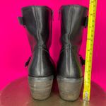 Clarks Mascarpone Cafe Black Leather High Ankle Heeled Moto Boot Sz 9.5 Photo 4