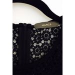 Marc’s Navy Blue Lace Neckline Top | Short Sleeve Viscose Tee Size S Blue Photo 5