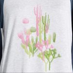Modcloth Raglan Tee Dessert Cacti Print Grey Blue XS Photo 2