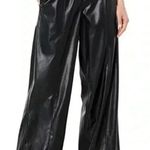 BLANK NYC  Faux Leather Wide Leg Pants, Black, Size Large Photo 0