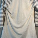 Faded Glory Y2K  Cream Fitted Long Sleeve Tee Striped Sleeves SZ S Cute Casual Photo 6