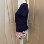 Lilly Pulitzer  discontinued patchwork look shorts nave blue scoop neck tee Sz S. Photo 1