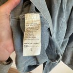 SheIn Womens Tie Front Denim A-Line Mini Dress Round Neck Puff Sleeve Pockets Size L Photo 2