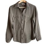 Chico's  modal olive green button down Photo 0
