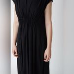 PAS DE CALAIS Pleated Crepe Dress Designer Quite Luxury minimalist Japanese 34/4 Black Photo 3