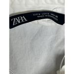 ZARA  White Belted Embroidered Eyelet Short Sleeve Mini A-Line Shirt Dress Size S Photo 2