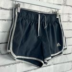 Adidas  Women’s Athletic Running Shorts Grey White Y2K Sports M Stretch Gymwear Photo 2