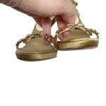 Prada Jeweled Satin Ankle Strap Heels Gold Bow Embellished Sandals 37 Photo 7