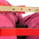 Kate Spade  Pyramid Bow Goldtone Bright Coral Pink Leather Belt S Photo 5