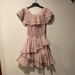 Designers Remix Charlotte Eskildsen Milly pinstripe pink white ruffle mini dress Size 4 Photo 4