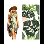 Virginia wolf rose and leaf multi wear wrap Green Photo 7