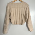 Forever 21 MOVING SALE  Cream Knit V-Neck Cropped Sweater Photo 3