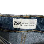 ZARA Women's Mid-Rise Cropped Flared Denim Frayed Hem Jeans Size 4 NEW Photo 3