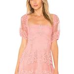 Free People  Pink Be Your Baby Lace Mini Dress Short Sleeves Womens Size Small Photo 9