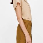 ZARA  Surplice Plunging Wrap Beige Bodysuit Blouse Size Medium Casual Business Photo 7