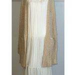 Women’s Ivory SILK blend Maxi Dress Boho Chic MEDIUM Photo 0