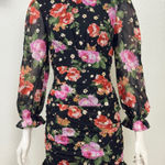 Storia  Black Floral Long Sleeve Dress Size XS Photo 0
