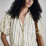 Madewell  Shirred Bubble-Sleeve Button-Up Shirt in Poplin Size Small Photo 0