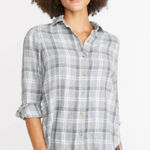 Marine layer Marine Layer Women's Meadow Button Down in Grey Plaid Size XS Preppy Cozy Photo 0